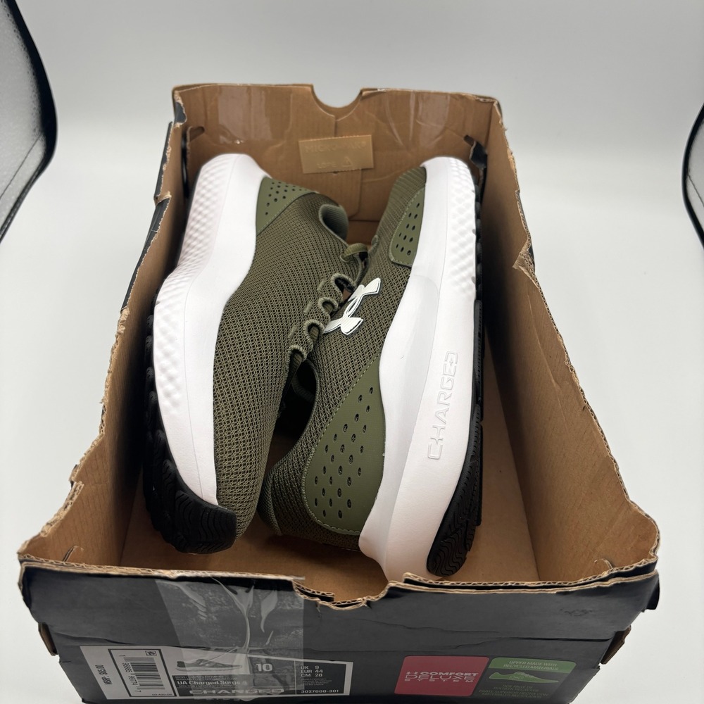 Under Armour Charged Surge 4 Shoes Mens Size 10 Green White Running 3027000-301 - Picture 7 of 8